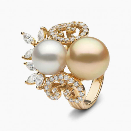 Пръстен Ombré 18K Gold Mix Pearl and Diamond Motiv