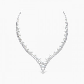 Raindrop 18K Gold Akoya Pearl and Diamond Dewdrop Necklace