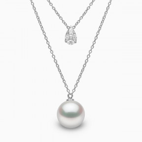 Starlight 18K Gold South Sea Pearl and Suspended Diamond Necklace