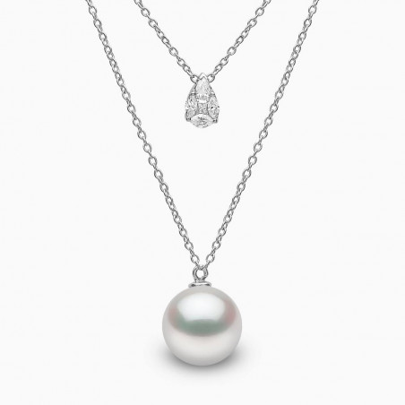 Starlight 18K Gold South Sea Pearl and Suspended Diamond Necklace