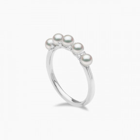 Eclipse 18K Gold Pearl and Diamond Sky Ring