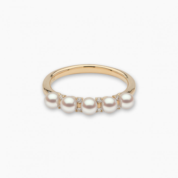 Eclipse 18K Gold Pearl and Diamond Sky Ring