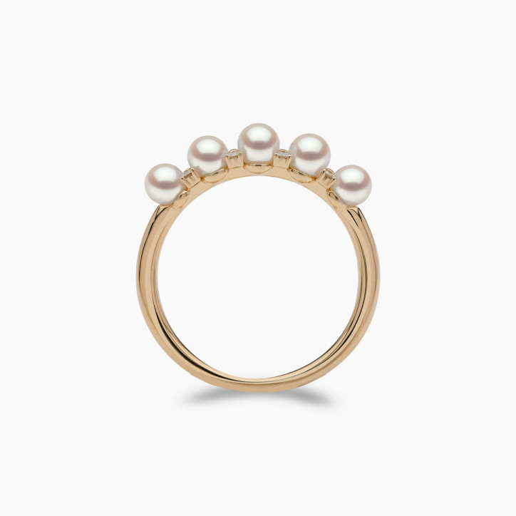 Eclipse 18K Gold Pearl and Diamond Sky Ring