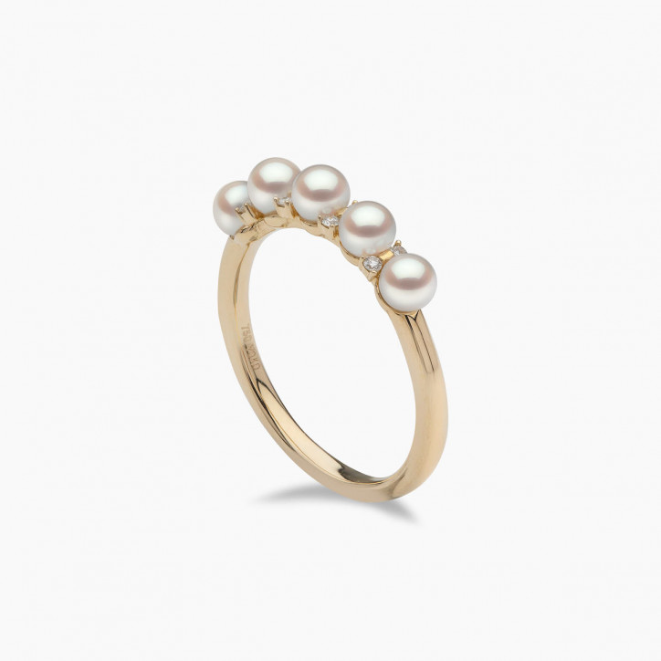 Eclipse 18K Gold Pearl and Diamond Sky Ring