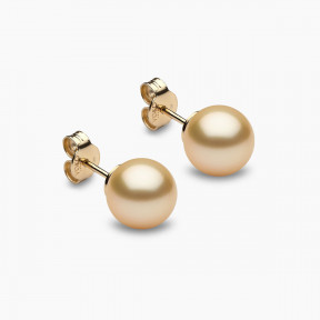 Classic 18K Gold Golden South Sea Pearl Stud Earrings