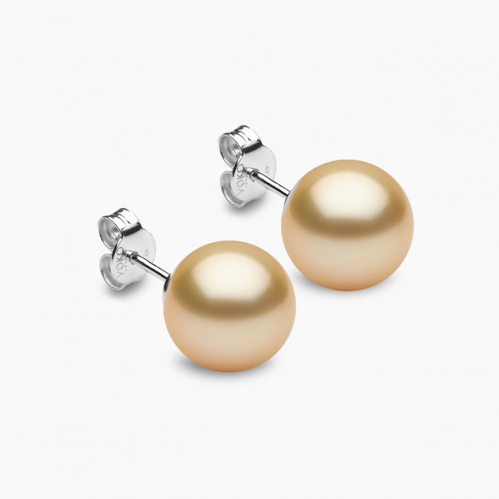 Classic 18K Gold Golden South Sea Pearl Stud Earrings