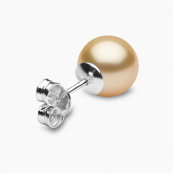 Classic 18K Gold Golden South Sea Pearl Stud Earrings