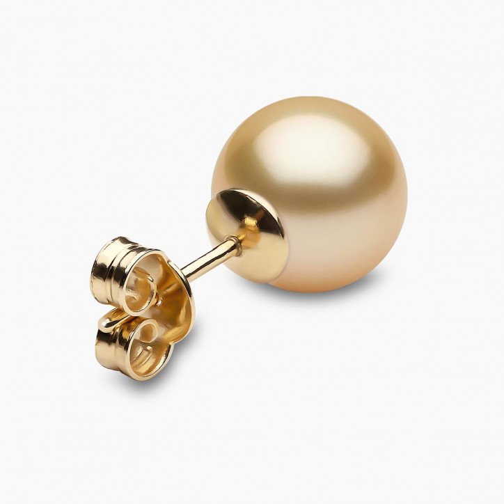 Classic 18K Gold Golden South Sea Pearl Stud Earrings