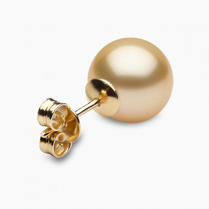 Classic 18K Gold Golden South Sea Pearl Stud Earrings