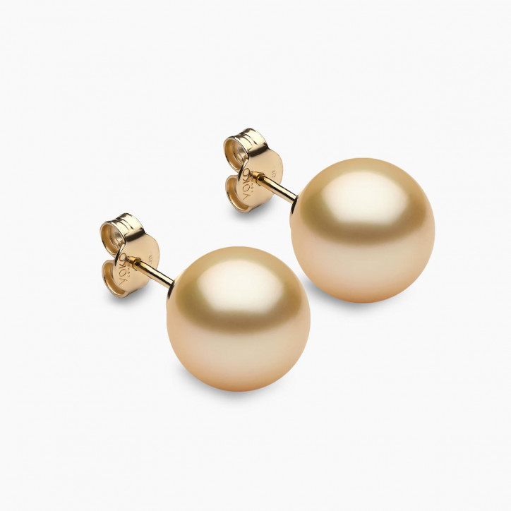 Classic 18K Gold Golden South Sea Pearl Stud Earrings