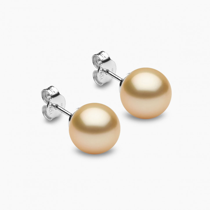 Classic 18K Gold Golden South Sea Pearl Stud Earrings