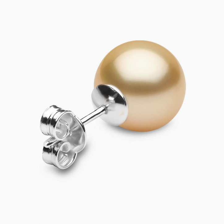 Classic 18K Gold Golden South Sea Pearl Stud Earrings