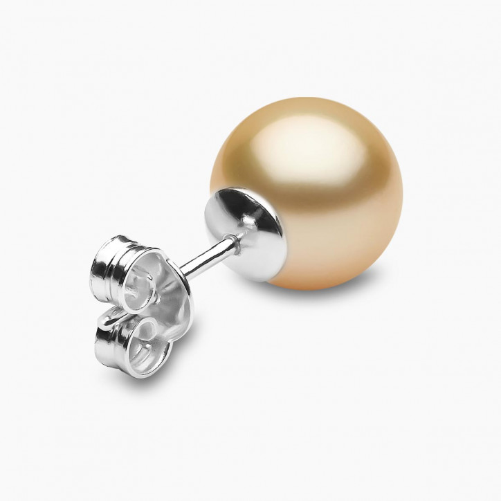 Classic 18K Gold Golden South Sea Pearl Stud Earrings