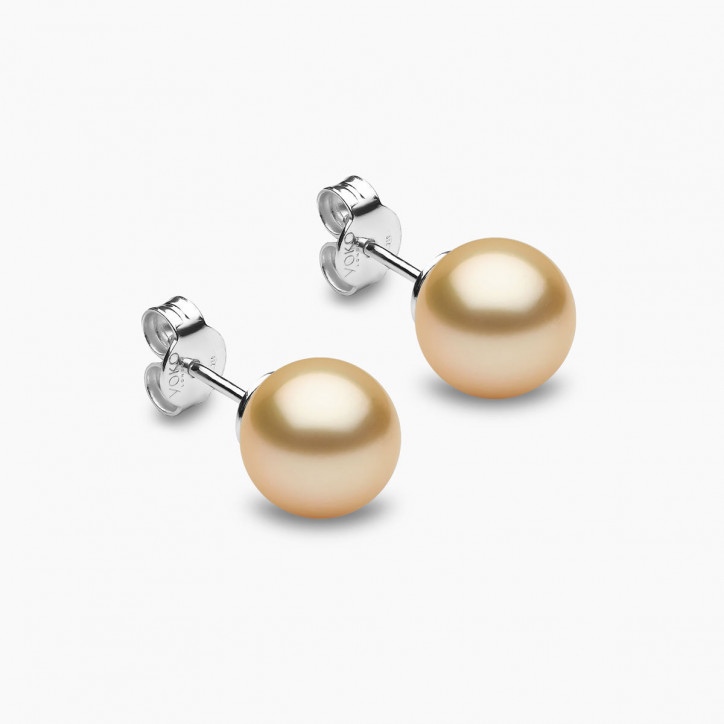 Classic 18K Gold Golden South Sea Pearl Stud Earrings