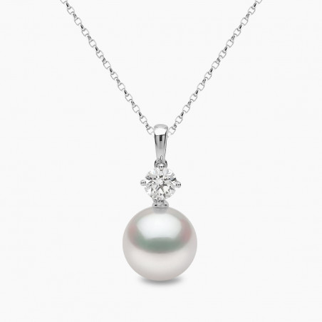 Classic 18K Gold South Sea Pearl and 0.50ct Diamond Pendant