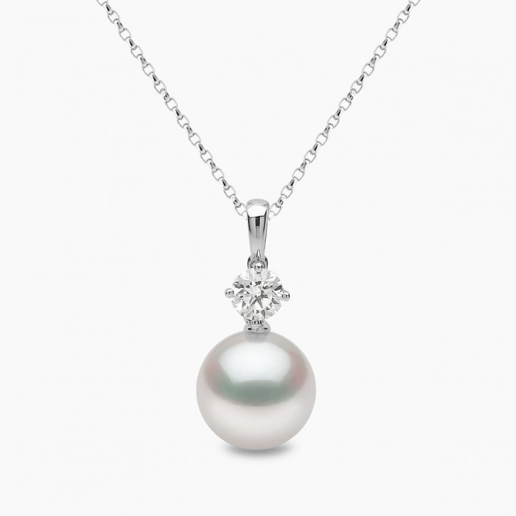 Classic 18K Gold South Sea Pearl and 0.50ct Diamond Pendant