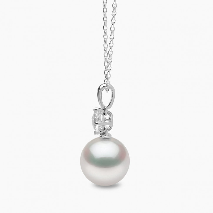 Classic 18K Gold South Sea Pearl and 0.50ct Diamond Pendant