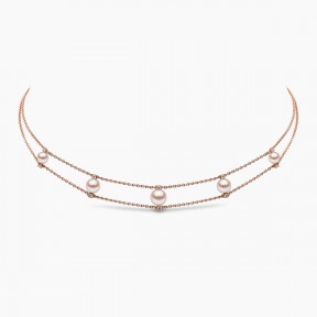 Trend 18K Gold Freshwater Pearl And Diamond Chain Choker Necklace