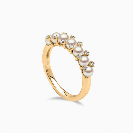 Eclipse 18K Gold Pearl and Diamond Starlit Ring