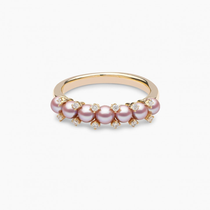 Eclipse 18K Gold Pearl and Diamond Starlit Ring