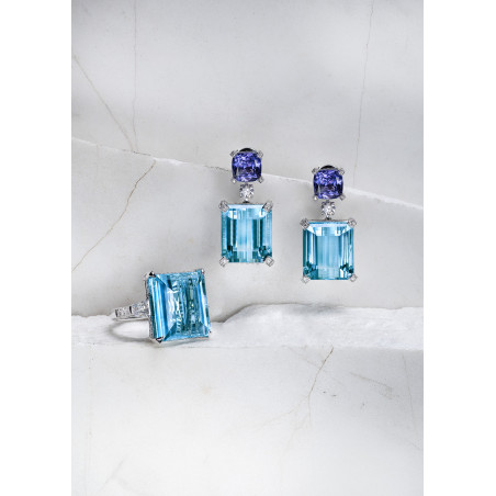 ERST Aquamarine and Tanzanite Earrings