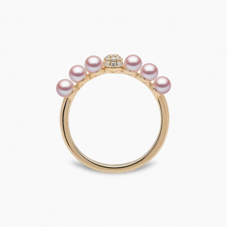 Eclipse 18K Gold Pearl and Diamond Cosmic Ring