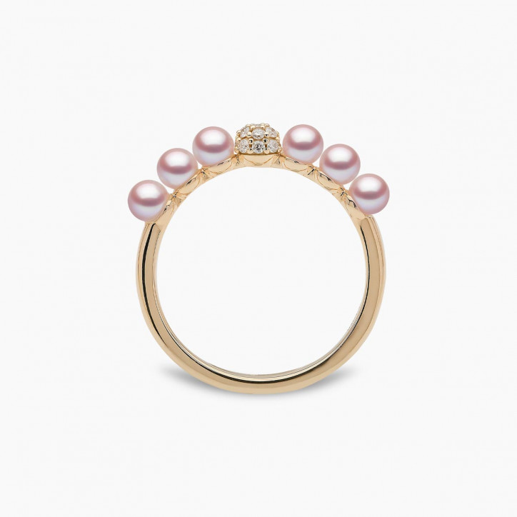 Eclipse 18K Gold Pearl and Diamond Cosmic Ring