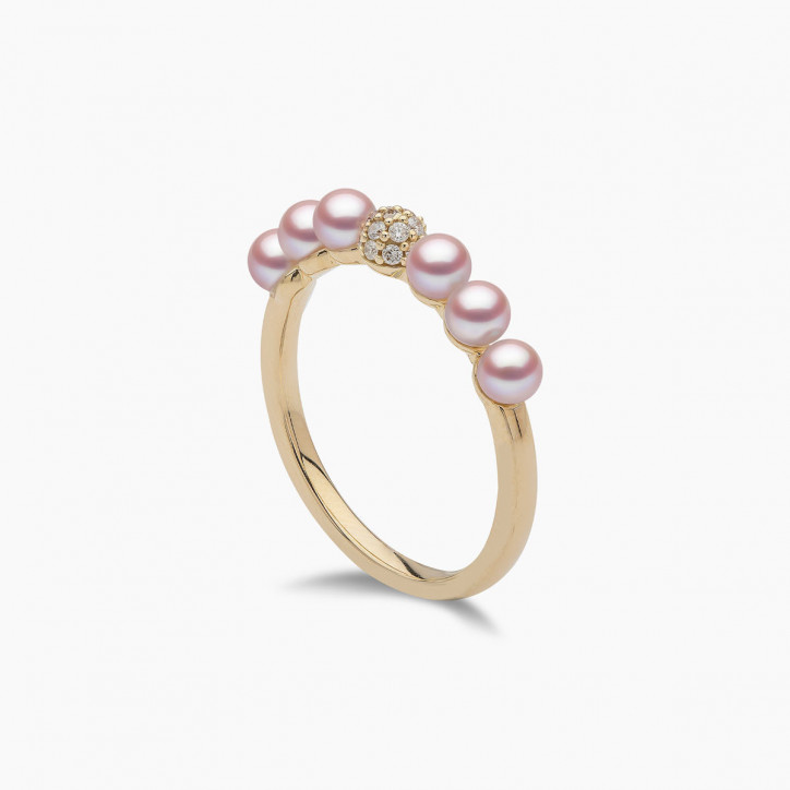 Eclipse 18K Gold Pearl and Diamond Cosmic Ring