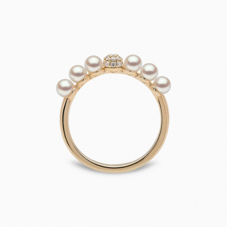 Eclipse 18K Gold Pearl and Diamond Cosmic Ring