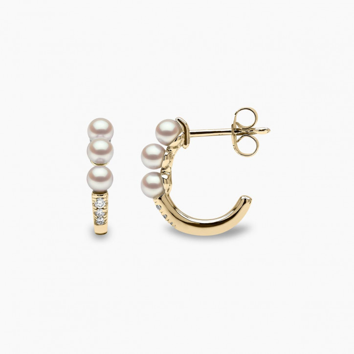 Eclipse 18K Gold Pearl and Diamond Moonlit Earrings