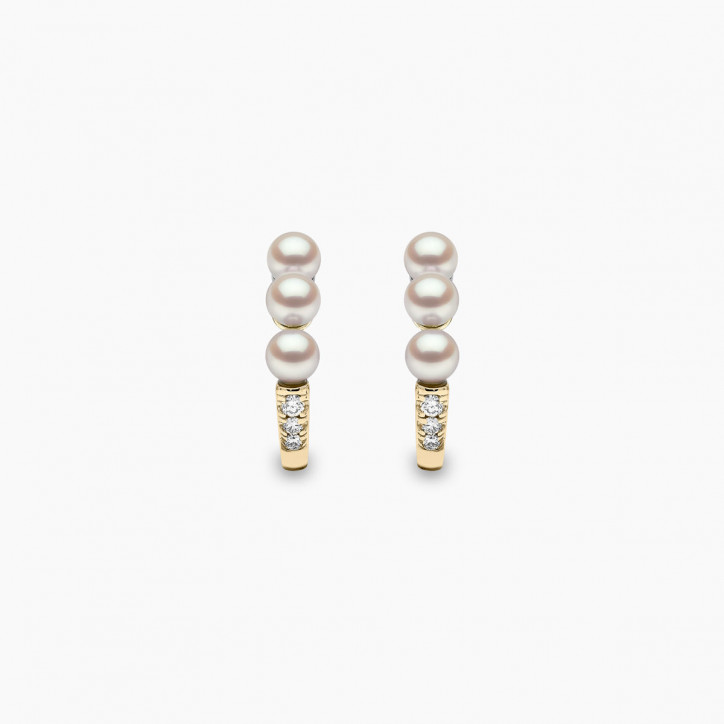 Eclipse 18K Gold Pearl and Diamond Moonlit Earrings