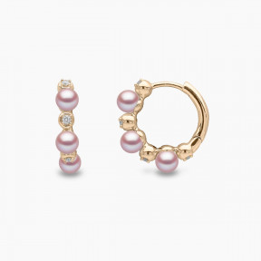 Eclipse 18K Gold Pearl and Diamond Hoop Astral Earrings