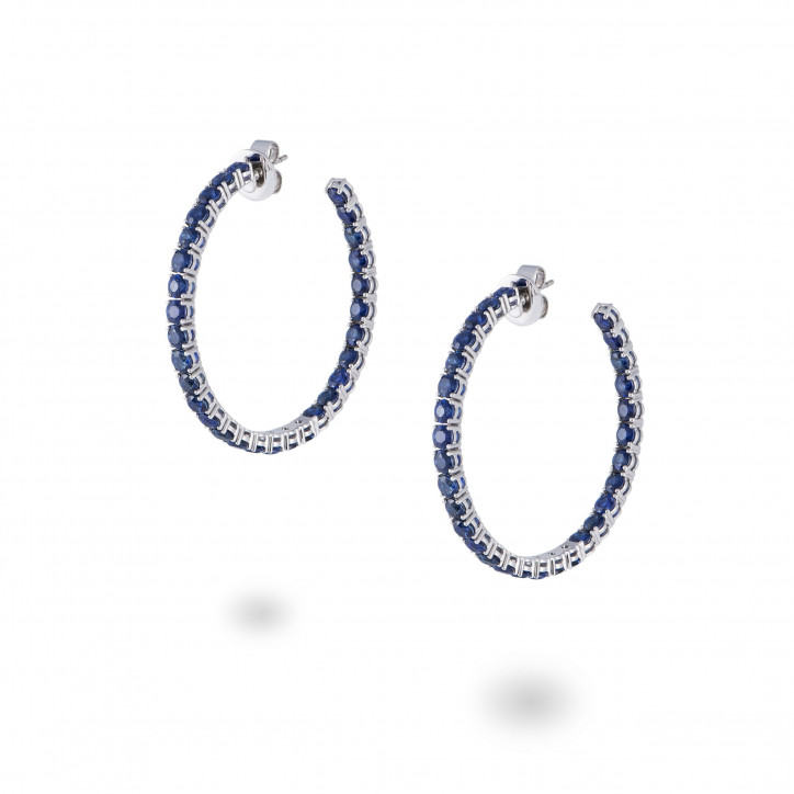 ERST Blue Sapphire Hoop Earrings