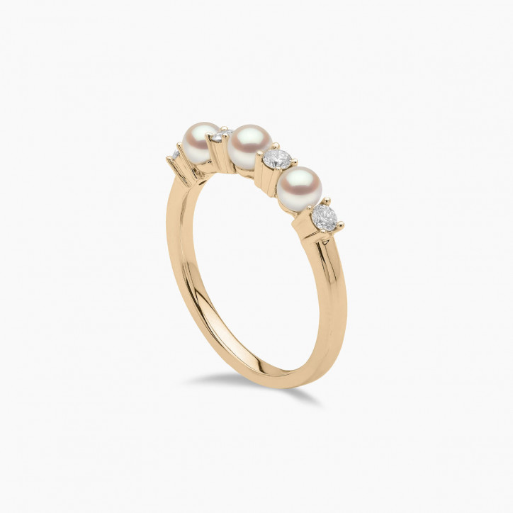 Eclipse 18K Gold Pearl and Diamond Signature Ring Eclipse 18K Gold Pearl and Diamond Signature Ring