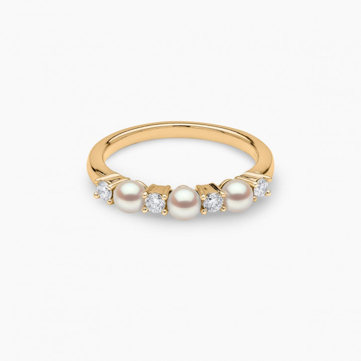 Eclipse 18K Gold Pearl and Diamond Signature Ring Eclipse 18K Gold Pearl and Diamond Signature Ring