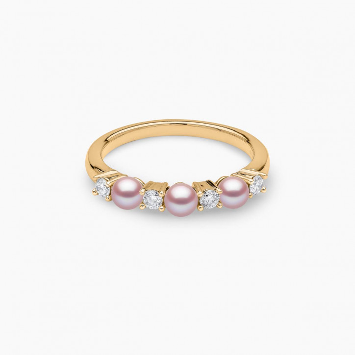 Eclipse 18K Gold Pearl and Diamond Signature Ring Eclipse 18K Gold Pearl and Diamond Signature Ring