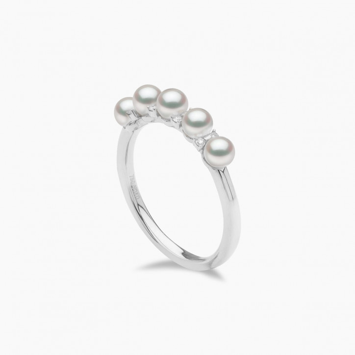 Eclipse 18K Gold Pearl and Diamond Sky Ring Eclipse 18K Gold Pearl and Diamond Sky Ring