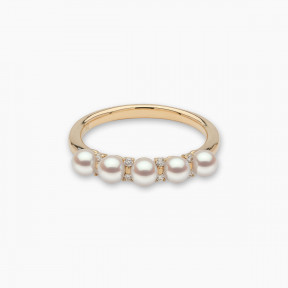 Eclipse 18K Gold Pearl and Diamond Sky Ring