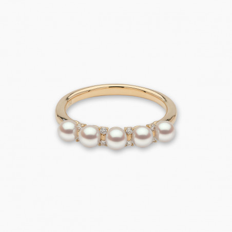 Eclipse 18K Gold Pearl and Diamond Sky Ring