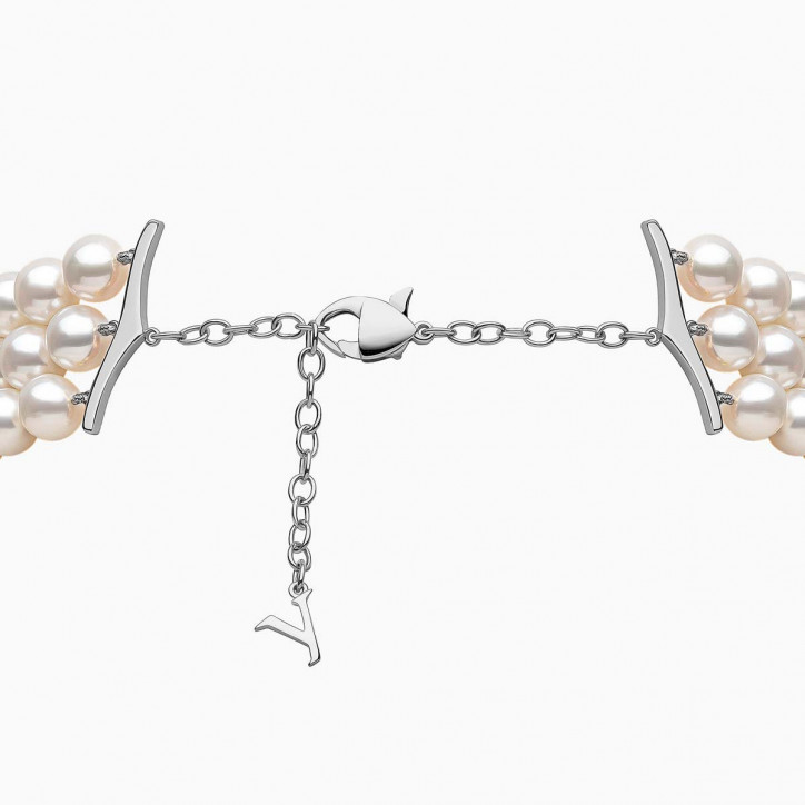O by Yoko 18K White Gold Akoya Pearl and Diamond Choker Necklace