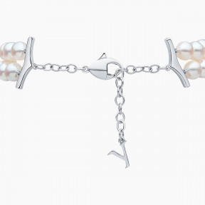 O by Yoko 18K White Gold Freshwater Pearl and Diamond Bracelet