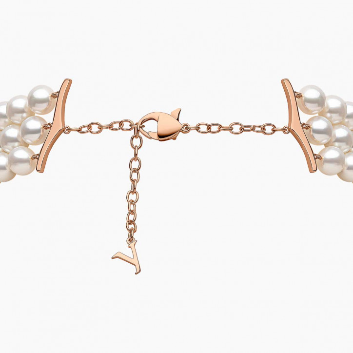 O by Yoko 18K Rose Gold Freshwater Pearl and Diamond Choker