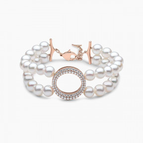 O by Yoko 18K White Gold Freshwater Pearl and Diamond Bracelet