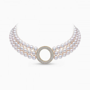 O by Yoko 18K Yellow Gold Akoya Pearl and Diamond Choker