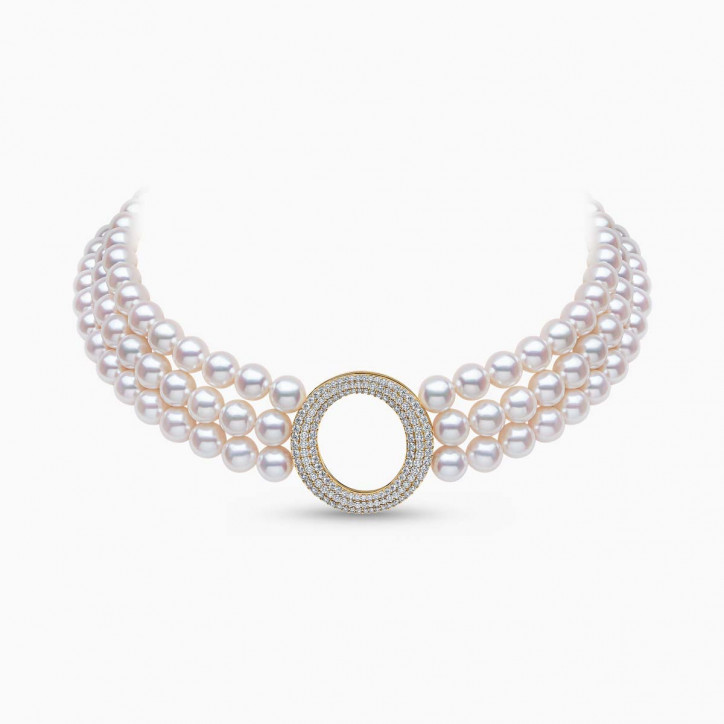 O by Yoko 18K Yellow Gold Akoya Pearl and Diamond Choker
