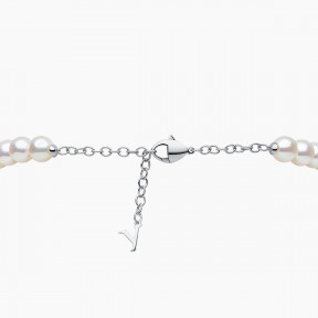 O by Yoko Колие с перли и диамантени нишки Akoya от 18K бяло злато
