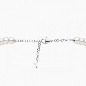 O by Yoko 18K White Gold Freshwater Pearl and Diamond Strand Necklace