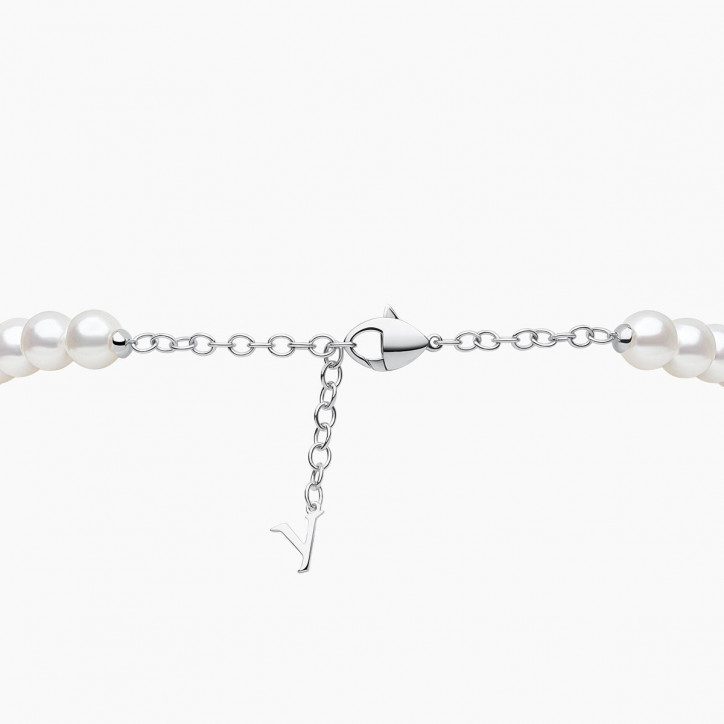 O by Yoko 18K White Gold Freshwater Pearl and Diamond Strand Necklace O by Yoko 18K White Gold Freshwater Pearl and Diamond Strand Necklace