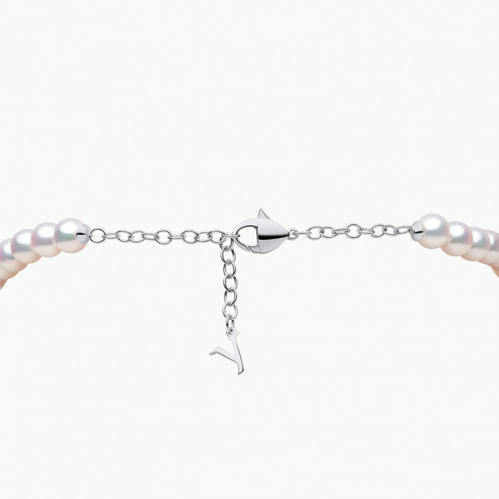 O by Yoko Колие с перли и диамантени нишки Akoya от 18K бяло злато