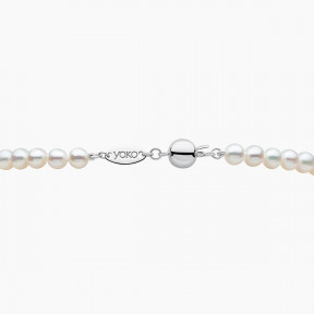 O by Yoko 18K White Gold Freshwater Pearl and Diamond Strand Necklace